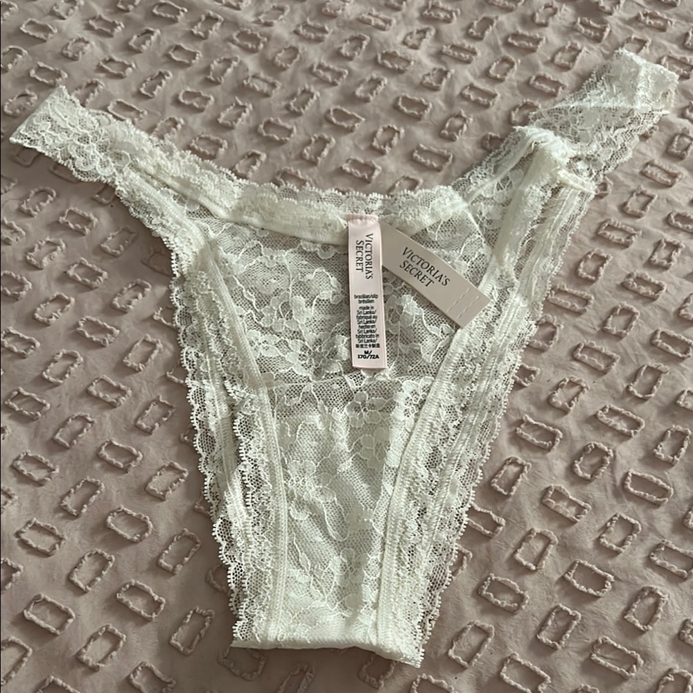 Victoria's Secret White Lace Brazilian Slip